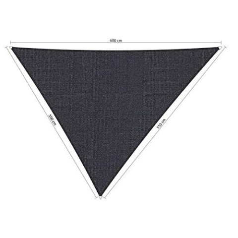 Shadow Comfort Schattensegel Sonnenschutz Wasserdurchlässig HDPE Gartenmarkise für Außen Garten Terrasse UV Block - Dreieck 5x5,5x6m - Carbon Schwarz