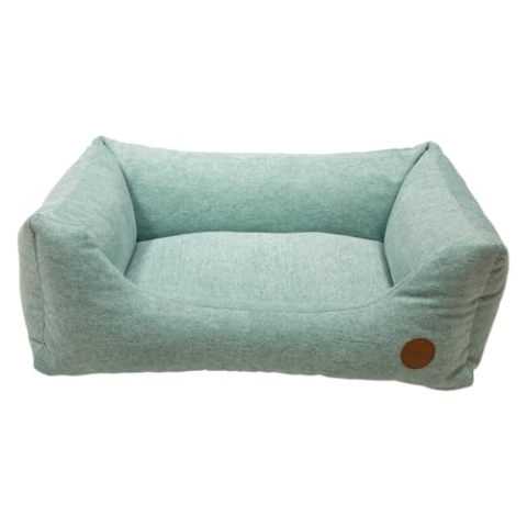 JACK AND VANILLA, Haustiersofa mit optimalem Komfort, modernes und Elegantes Design, Abnehmbarer und waschbarer Bezug, langlebige Materialien, ideal für Hunde und Katzen, 80 x 60 cm, Minze