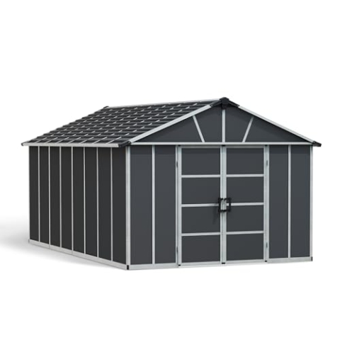 Canopia by Palram Gerätehaus Yukon 11x17.2 Geräteschuppen Metall 519 x 332 cm Grau Polycarbonatplatten rostbeständig UV-Schutz