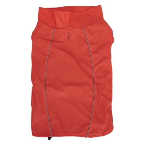 JACK AND VANILLA, wasserdichte Jacke ohne Kapuze für Outdoor-Aktivitäten, Bequeme Passform, XXL, Länge 70 cm, Leuchtend rote Farbe, ideal zum Angeln und Wandern, Fisherman-Modell