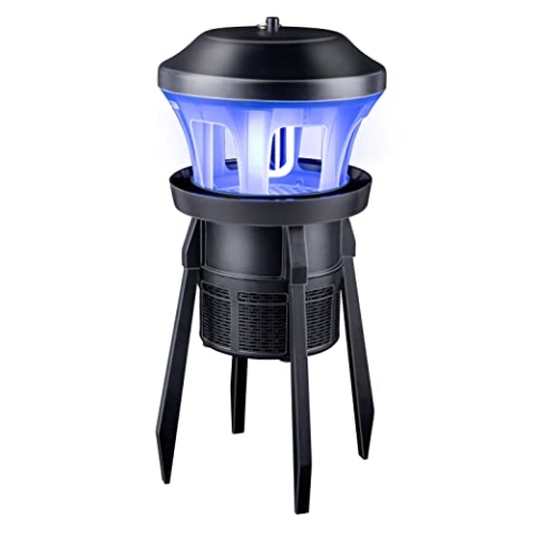 Grundig Elektrischer Insektenvernichter 9W - Fliegenfalle für den Außenbereich - UV-BLB-Lampe - Leistungsstarkes Gebläse - Reichweite bis zu 100M2 - IPX4 Zertifiziert - Schwarz