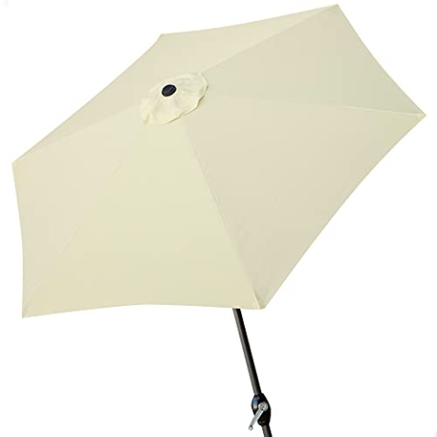 Großer Gartenschirm, Aktive Sonnenschirm, 300 cm Sonnenschirm, Gartenschirm, mit Kurbel, 6-eckiger Sonnenschirm, cremefarben, Aluminiummast, Aktive Garden