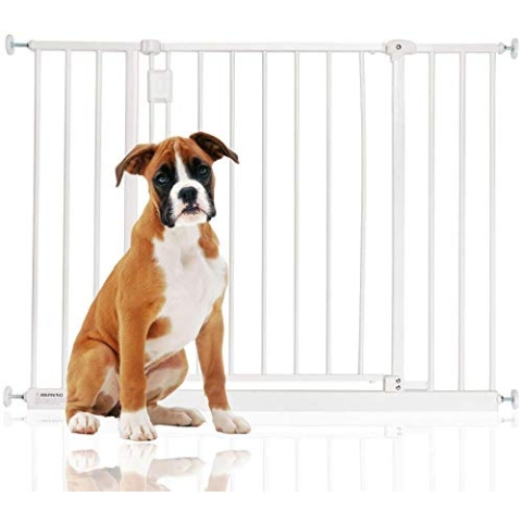 Bettacare Extragitter für breite Flure für Hunde, 97cm - 103cm, Weiß, Hundeabsperrung mit Druckbefestigung, Sicherheitsbarriere für Welpen in Fluren und großen Räumen, Einfache Installation