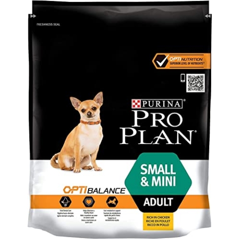 Purina Pro Plan Small Balance Hundefutter für kleine Hunde, Mini, Erwachsene mit Huhn, 8 Beutel à 700 g