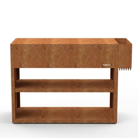 Barbecook Outdoor küche Nestor Buddy mit stauraum aus Cortenstahl, 133x55x90cm