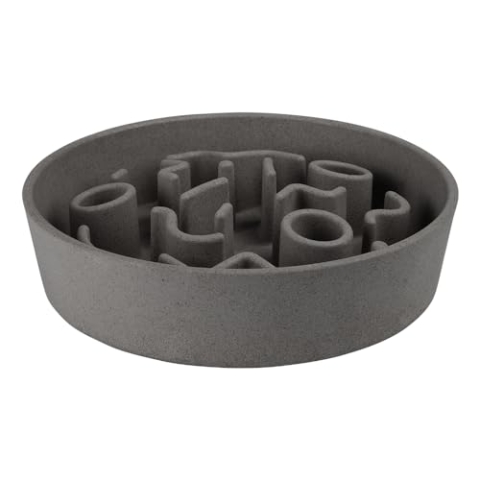 District 70 - Bamboo Dog Slow Feeder - Grey - ø 28 cm