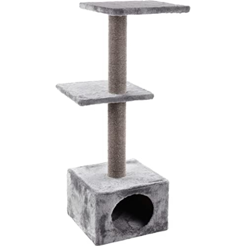 Flamingo Kratzbaum Bran grau – 54 x 40 x 101 cm – Pfosten für Katzen – Plattformen und Versteck