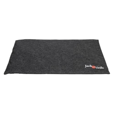 JACK AND VANILLA – Wasserdichtes Hundekäfigkissen – wasserdichte, rutschfeste Komfort-Schlafmatte für kleine bis große Hunde – Schwarz, S, 58 x 40 cm