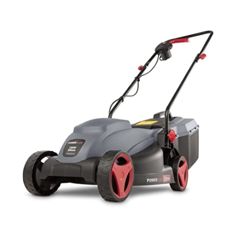 Power Plus Elektrischer Rasenmäher POWEG63705-1300 W, 320 mm Ø Rasenmäher, Gartengerät, mit Grasaufnahme und Heckauswurf