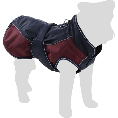 Flamingo Winterjacke Eisberg – Dunkelblau/Bordeaux | A: 50 cm, B: 48 cm, C: 60-68 cm | Reflektierend, Wasserbeständig, Luxuriös & Stilvoll!