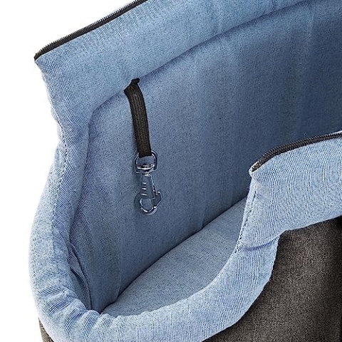 Ferplast Hundetasche BORSELLO, Hundebox, Transportbox Katze, verstellbare Griffe, Sicherheitsgurt, waschbar bei 30°, max. 8 kg, 43 x 24 x h 24 cm, Blau