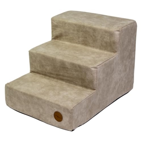 JACK AND VANILLA, Tierleiter aus Massivholz und MDF, ergonomisches Design, leicht zu reinigen, ideal für Hunde und Katzen, Maße 45 x 60 x 40 cm, Sandfarbe, edles Modell
