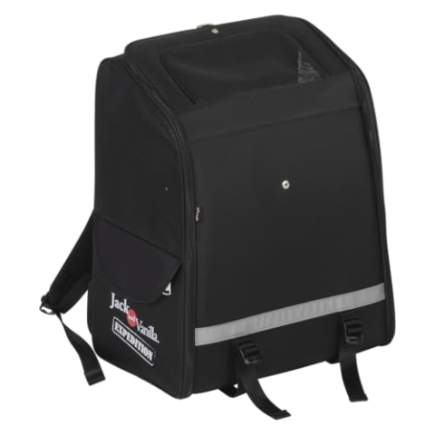 JACK AND VANILLA, eleganter und praktischer schwarzer Rucksack, Fassungsvermögen 33 x 47 x 22 cm, optimaler Komfort mit gepolsterten Schultergurten, ideal zum Wandern, schwarz, Expeditionsmodell