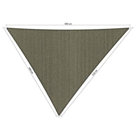 Shadow Comfort Schattensegel Sonnenschutz Wasserdurchlässig HDPE Gartenmarkise für Außen Garten Terrasse UV Block - Dreieck 5x5,5x6m - Desert Storm