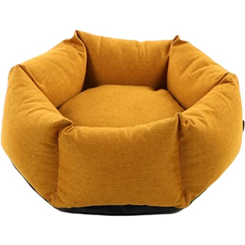 FLAMINGO Ziva Korb sechseckig + hellgelber Reißverschluss, 50 x 18 cm