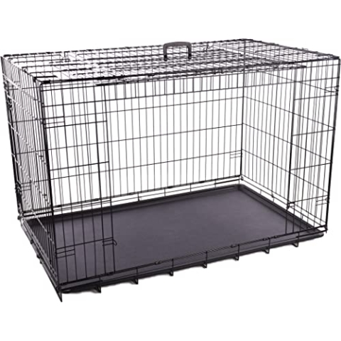 Flamingo Draadkooi Nyo Zwart – XXL | A: 124 cm, B: 77 cm, C: 81,5 cm, Stark, Langlebig, Stilvoll und Einfach zu Reinigen – Ideal für Große Hunde!