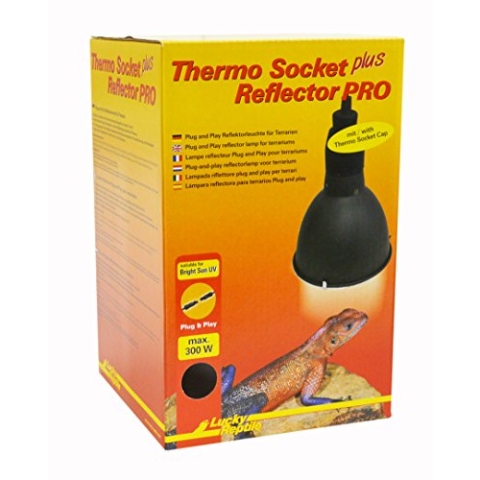Lucky Reptile HTRP-1 Thermo Socket plus Reflector klein mit Steckverbindung, Reflektorleuchte mit Porzellanfassung Anschlussfertig, Schwarz