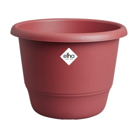 elho Amiga Rund 47 - Blumentopf für Innen und Außen - 100% Recyceltem Plastik - Ø 47.0 x H 35.3 cm - Rot/Theaterrot