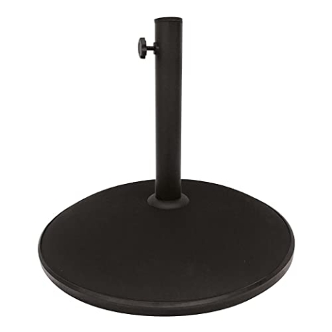 AKTIVE Runder schwarzer Sonnenschirmständer Ø45x33 cm, Stangen Ø35-48 mm, Zementständer, Hochleistungsstahlrohr, Gewicht 15 kg, Für Garten oder Außenterrasse (53897)