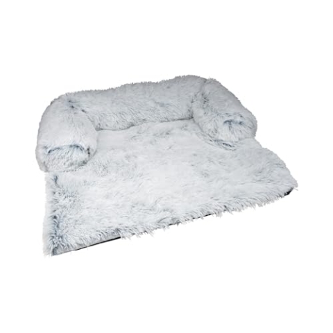 Love Story Sofabezug mit Nackenrolle, Polyester, 80 x 75 x 15 cm, flauschig, Weiß