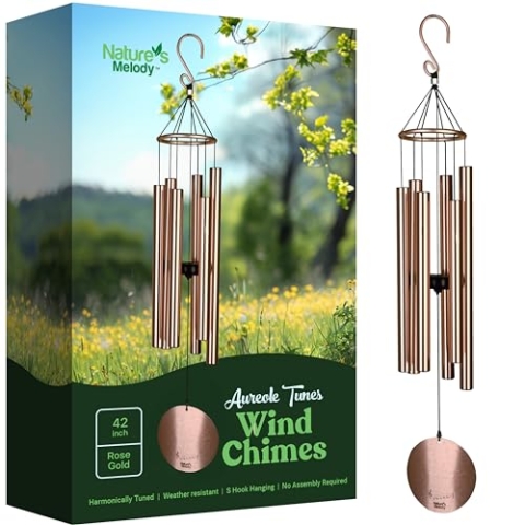 Nature's Melody Wind Chimes - Aureole Tunes 42" Rose Gold, 71.1 cm