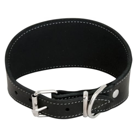 JACK AND VANILLA, Windhundhalsband für Hunde, Modell für fettige Haut, Schwarze Farbe, Größe 37 cm