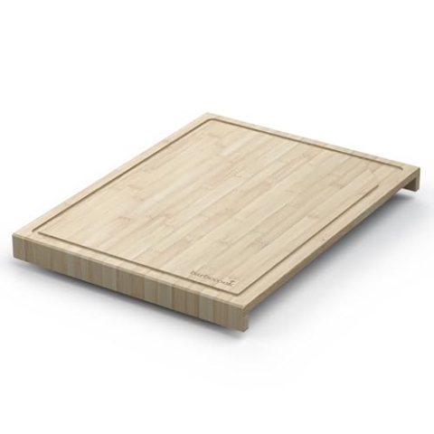 Barbecook Outdoor Schneidebrett mit Saftrinne aus Bambus zum Fleisch oder Käse schneiden und servieren, Grill Zubehör für Nestor World, 60x40x4cm