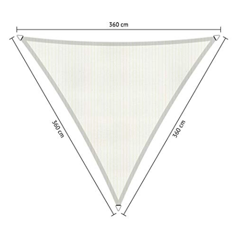 Shadow Comfort Schattensegel Sonnenschutz Wasserdurchlässig HDPE Gartenmarkise für Außen Garten Terrasse UV-Block - Dreieck 3,6x3,6x3,6x3,6m - Arctic White