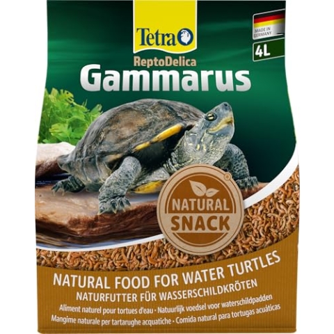 Tetra ReptoDelica Gammarus Schildkröten-Futter - Naturfutter aus ganzen Bachflohkrebsen, 4 L Beutel