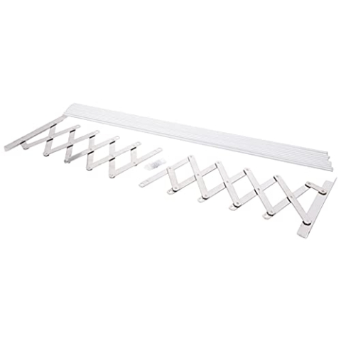 Wäscheständer, ausziehbarer, aus Edelstahl, mit 10 Aluminium Stäbe, 100 cm., Silber