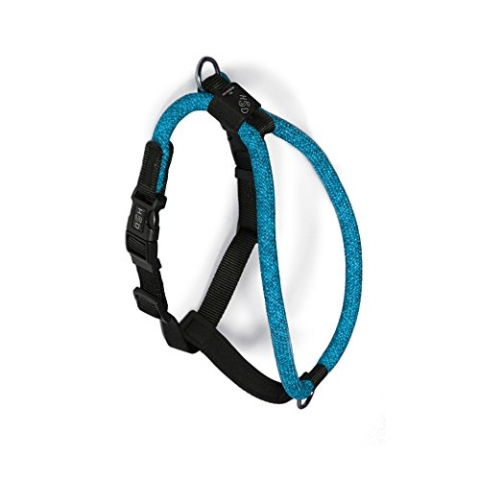High5Dogs Ergonomisches Outdoor-Geschirr, verstellbar von 60 bis 76 cm, gepolsterte Schultergurte, verstärkte Sicherheit, vielseitig einsetzbar zum Wandern und Klettern, Blau, M, Freizeitmodell