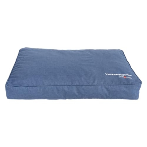 JACK AND VANILLA – Wasserdichtes Hundebett – Wasserdichter, langlebiger Korb mit allem Komfort für kleine Hunde – Leicht zu waschen – Farbe Blau, L, 100 x 70 x 14 cm