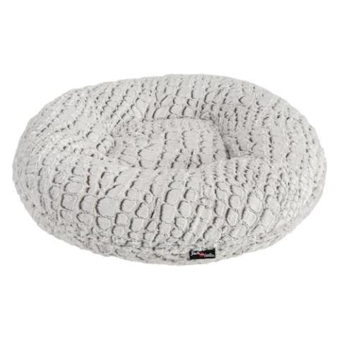 JACK AND VANILLA, Hundekissen, Modell Puff Snakeskin, grau, Größe Ø 125 cm