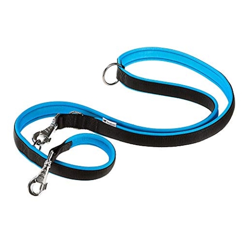 Ferplast Hundeleine ERGOFLUO, Trainingsleine für Hunde, Hundeleine Mittelgroße Hunde, Ergonomisch Gepolsterter Griff, Metallkarabinerhaken, aus Nylon, 200 cm, Blau