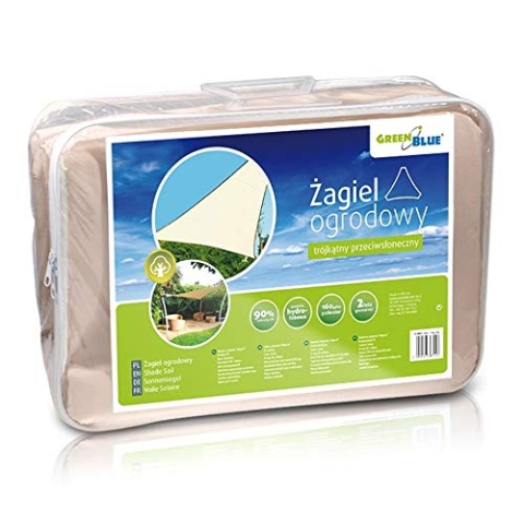 Green Blue GreenBlue GB501 Sonnensegel Sonnenschirm Sonnenschutz Windschutz UV-Schutz Sonne Dreieck Creme 4m x 4m x 4m (4 Meter)