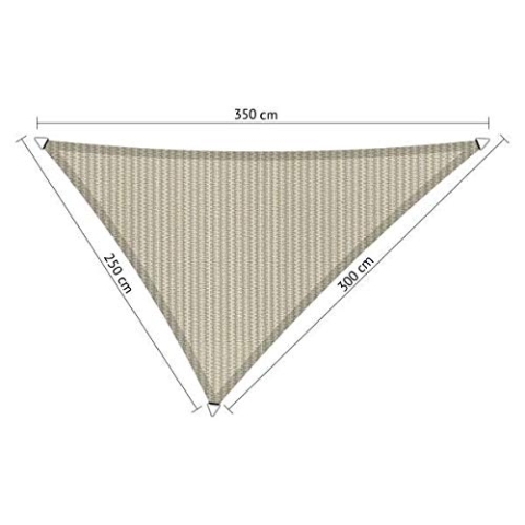 Shadow Comfort Schattensegel Sonnenschutz Wasserdurchlässig HDPE Gartenmarkise für Außen Garten Terrasse UV Block - Dreieck 2,5x3x3,5m - Sahara Sand