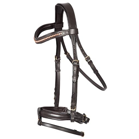 PFIFF 102840 Trensenzaum 'Jumper' Sperrriemen abnehmbar, braun Pony