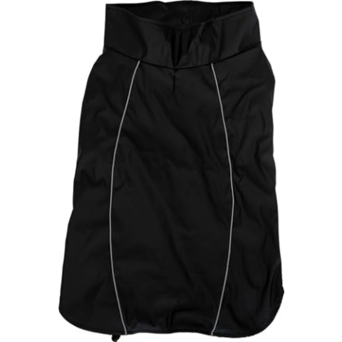 JACK AND VANILLA, wasserdichte Jacke ohne Kapuze für Hunde, lockere Passform, Bequeme Taschen für Outdoor-Aktivitäten, Größe XL, Länge 60 cm, Schwarze Farbe, Fisherman-Modell
