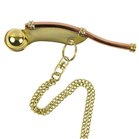 Nauticalia Bosun's Call mit Kette, Messing/Kupfer