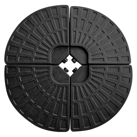 Happy Garden 4er-Set runde Platten SAINT MALO, Ballastplatten, die mit Wasser oder Sand gefüllt werden können, Platten für versetzte Sonnenschirme