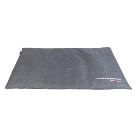 JACK AND VANILLA – Wasserdichtes Hundekäfigkissen – wasserdichte, rutschfeste Komfort-Schlafmatte für kleine bis große Hunde – Hellgrau, L, 85 x 55 cm