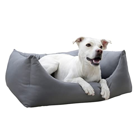 Kerbl Kuschelbett Oxford Place (Farbe grau, L x B x H 70 x 60 x 25 cm, mit Reißverschluss, mit Antirutschbeschichtung, waschbar) 80439