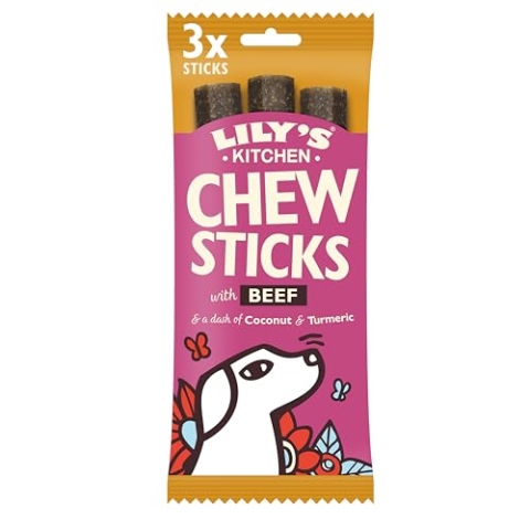 Lily's Kitchen Mit natürlichen Zutaten hergestellt Kausticks mit Rind Hundeleckerli 10 x 120 g