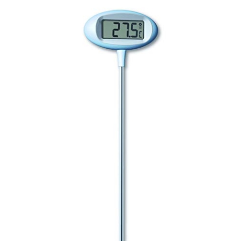 TFA Dostmann Orion digitales Design-Gartenthermometer, 30.2024.06, großes Display, zum Einstecken in den Boden, wetterfest, grau, L 230 x B 100 x H 800 mm