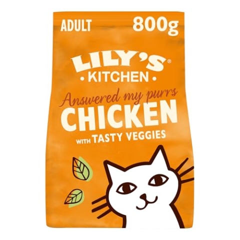 Lily's Kitchen Mit natürlichen Zutaten hergestellt Trockenfutter für ausgewachsene Hunde Katzenfutter Ofenhähnchen mit Gemüse Getreidefreie Rezeptur 4 x 800g