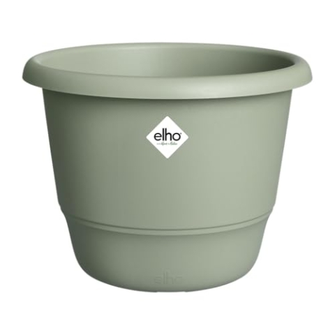 elho Amiga Rund 47 - Blumentopf für Innen und Außen - 100% Recyceltem Plastik - Ø 47.0 x H 35.3 cm - Grün/Thymian Grün