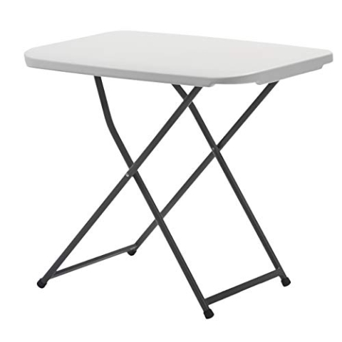 KG KITGARDEN - Klappbarer und höhenverstellbarer Beistelltisch, 75 x 50 x 56-73 cm, weiß, faltbar