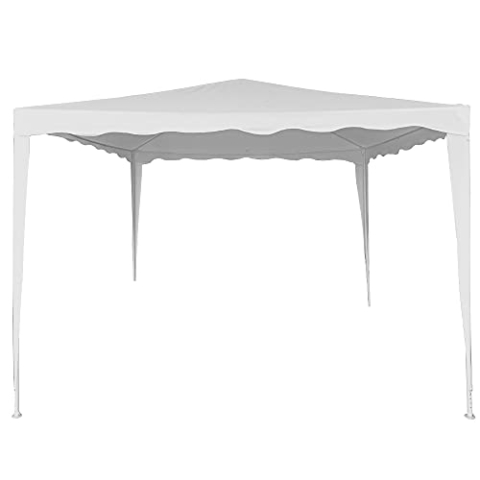 AKTIVE 62186 Pavillon, zerlegbar, 300 x 300 x 250 cm, Weiß, Markisen für den Außenbereich, Terrasse, Strand oder Camping, Gartenpavillon, einfach zu montieren