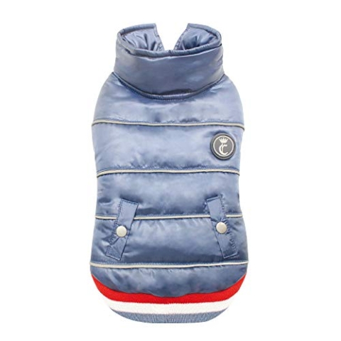 Croci Gefütterte Hundejacke Tricolour - Wasserfest, Synthetik, Blau, 45 cm - 30 g, Winter, Large, Unisex, Klassisch