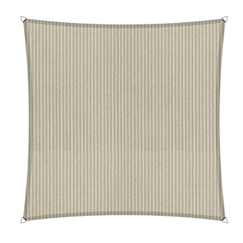 Shadow Comfort Schattensegel Sonnenschutz Wasserdurchlässig HDPE Gartenmarkise für Außen Garten Terrasse UV-Block - Quadrat 6x6m - Sahara Sand